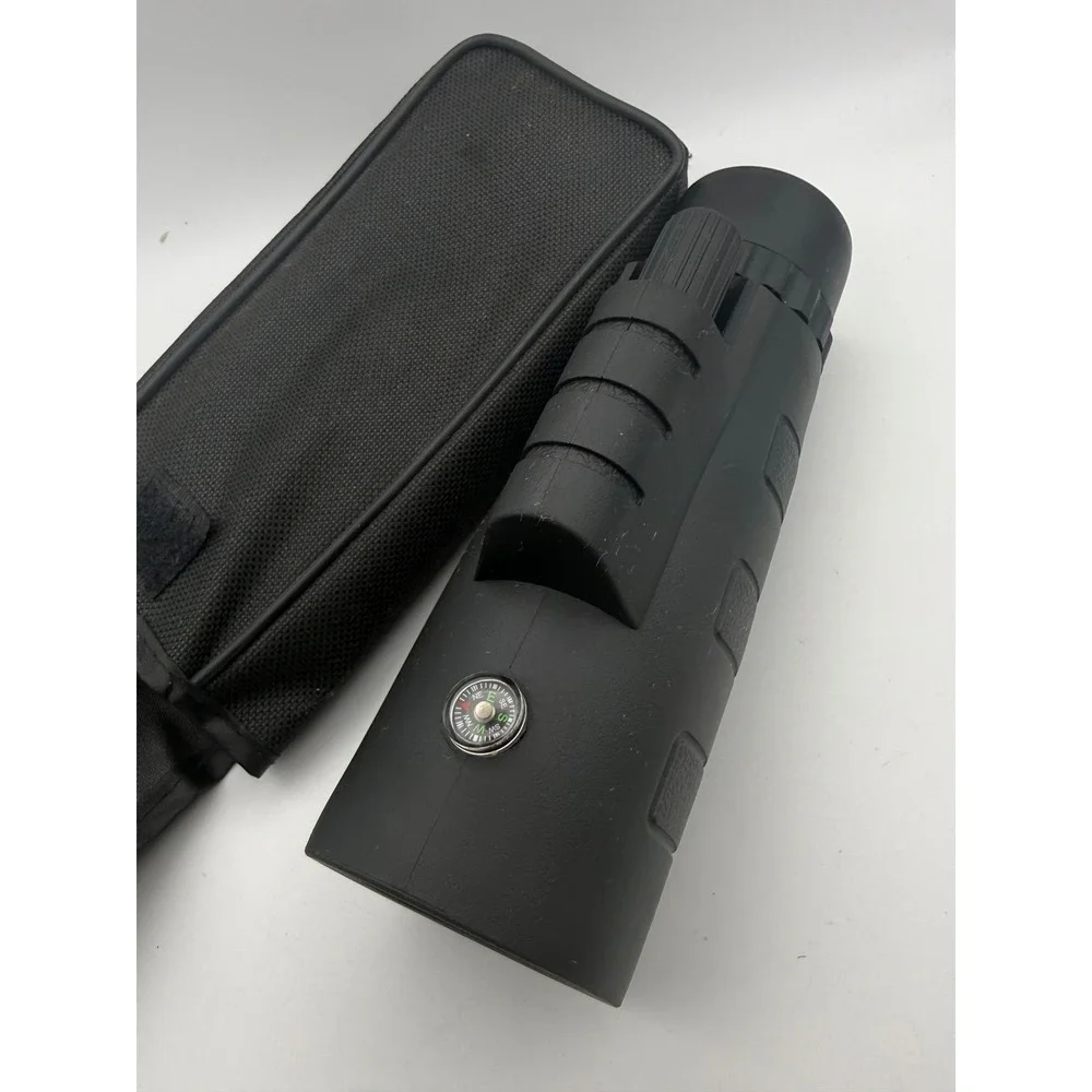40x60 High Power Monocular Telescope with Compass and Carrying Case Black